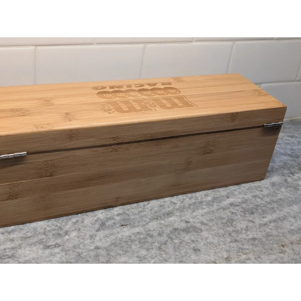 M&M's Racing Engraved Wood Storage Box w/ Latch & Foam Insert 14x6x5